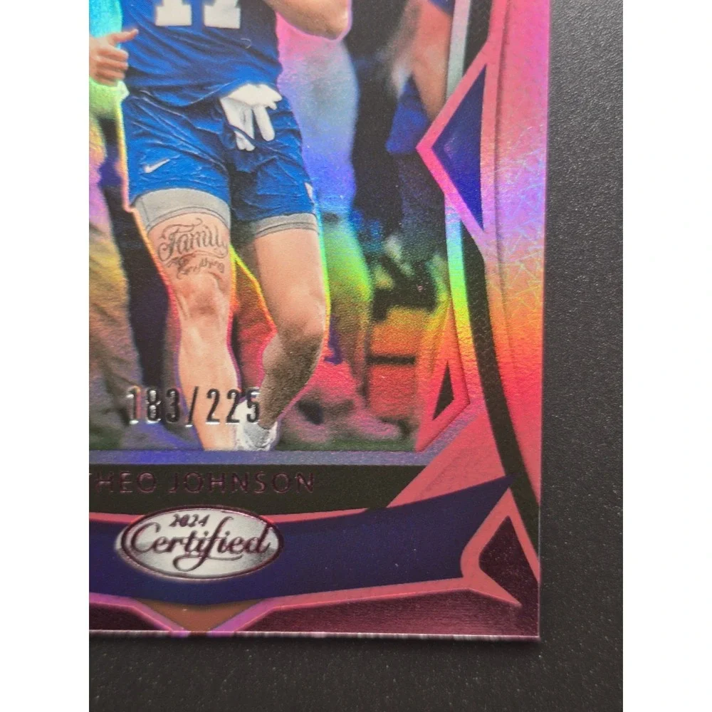 2024 Panini Theo Johnson 181 Rookies Pink Mirror /225 RC Giants